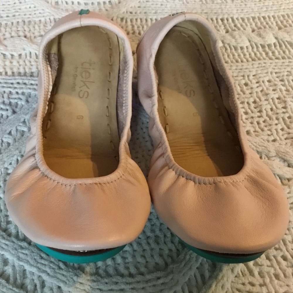 Tieks Ballerina Pink Foldable Ballet Leather Flats Excellent Condition - 6 - Picture 2 of 10
